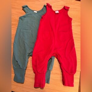 Hanna Andersson Red and Green Kids Jumpsuits